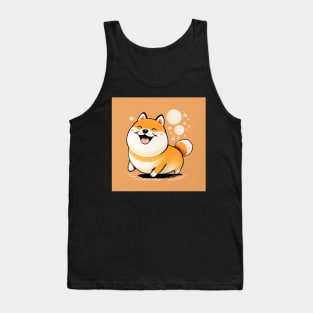 Super Cute Shiba Inu Dog Illustration Drawing Tank Top